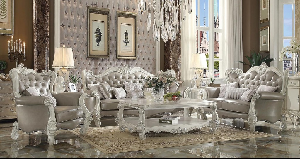 Acme 4 Parça Oturma Odası Takımı: Koltuk, Loveseat, Sandalye, Sehpa (vintage Gri)