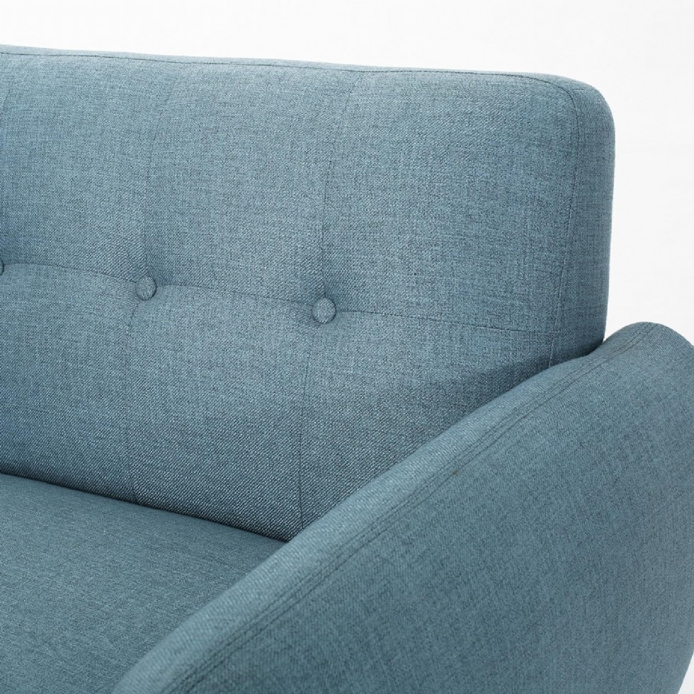 Kodu: 318 - Christopher Knight Josephine Mid-century Modern Kumaş Koltuk, Mavi / Doğal