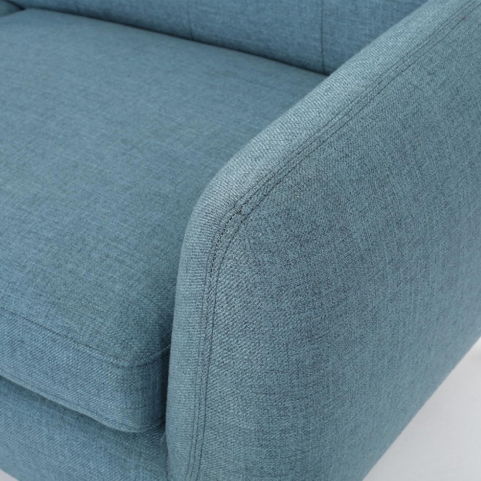 Kodu: 320 - Christopher Knight Josephine Mid-century Modern Kumaş Koltuk, Mavi / Doğal