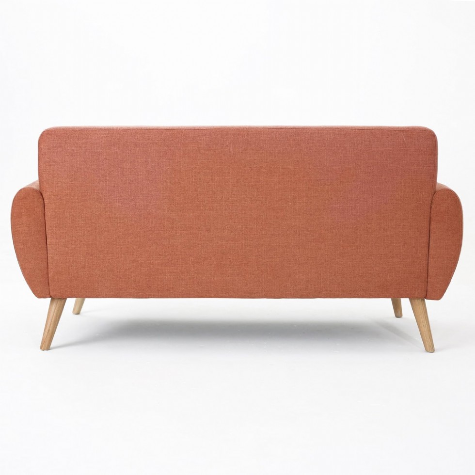 Kodu: 323 - Christopher Knight Josephine Mid-century Modern Kumaş Koltuk, Yanık Turuncu / Doğal