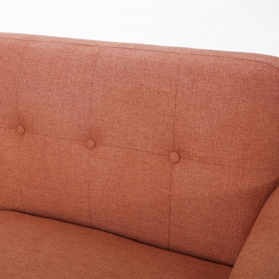 Kodu: 325 - Christopher Knight Josephine Mid-century Modern Kumaş Koltuk, Yanık Turuncu / Doğal