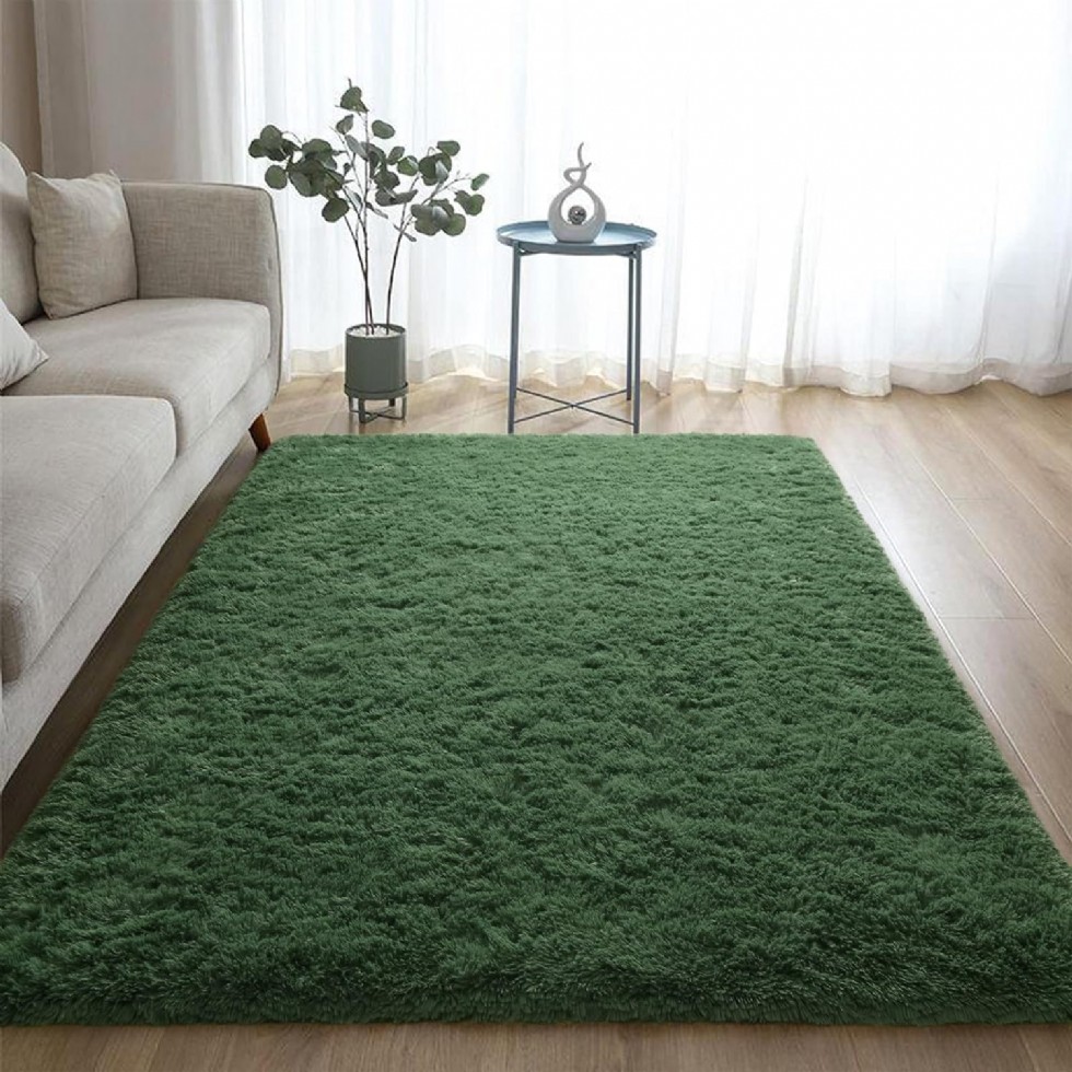 Kodu: 727 - Dweıke Peluş Orman Yeşili 120x180 Cm Halı, Kaymaz, Yıkanabilir, Yatak Odası Çocuk Odası