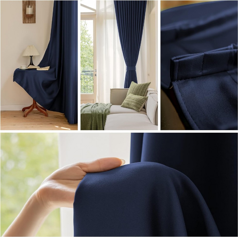 Kodu: 589 - Naber Mavi 52x108 Cm Pileli Karartma Perde, Yatak Odası Ve Salon İçin Enerji Tasarruflu