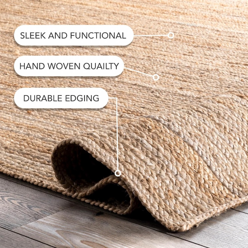 Kodu: 677 - Nuloom 12x18 Rigo Jute El Dokuma Halı, Doğal, Çiftlik Evi Tarzı, Yatak Odası, Oturma Odası