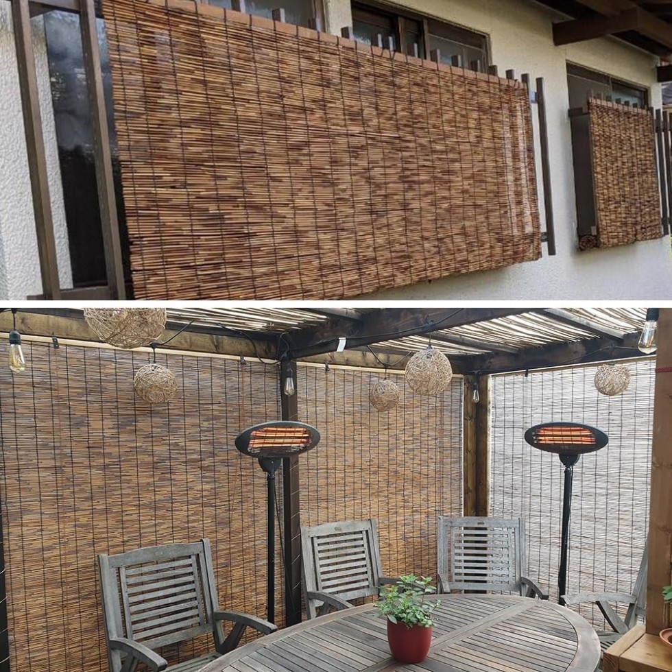 Kodu: 564 - Özel Bambu Jaluzi, Kordonsuz Gölgelik, 18inç-72inç Genişlik, Balkon & Veranda Perdesi
