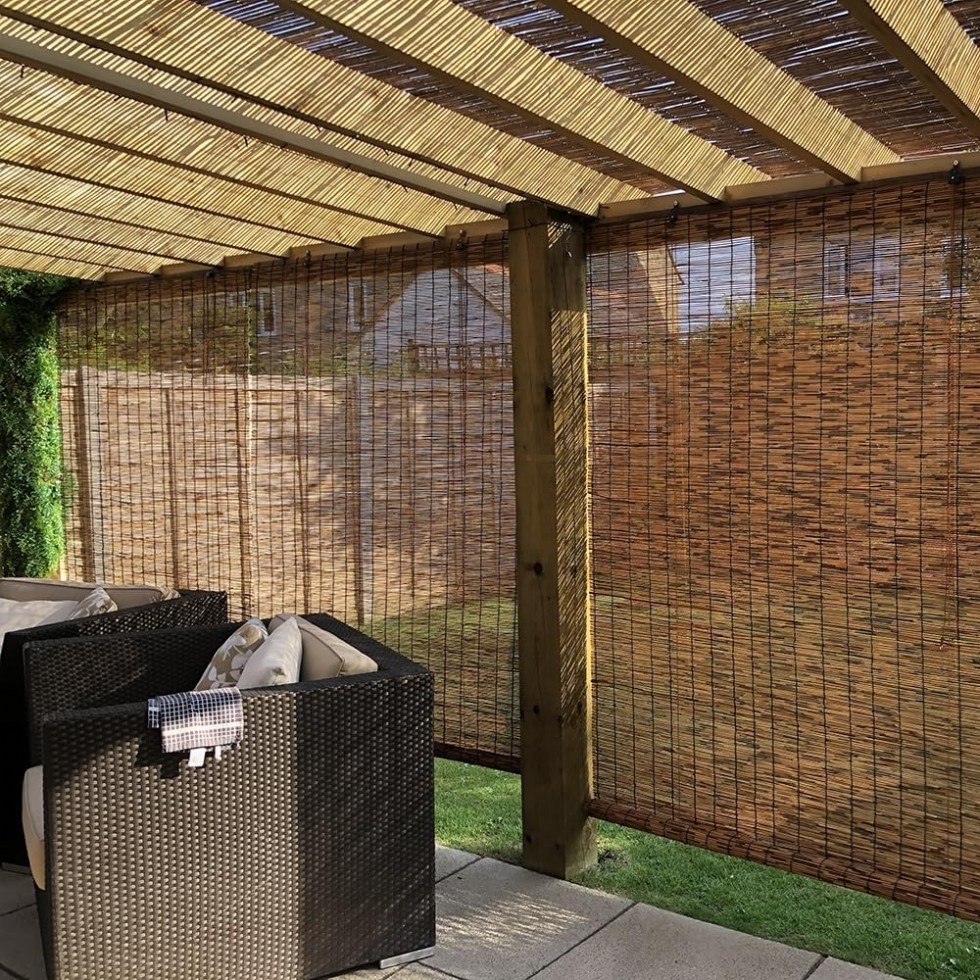 Kodu: 565 - Özel Bambu Jaluzi, Kordonsuz Gölgelik, 18inç-72inç Genişlik, Balkon & Veranda Perdesi