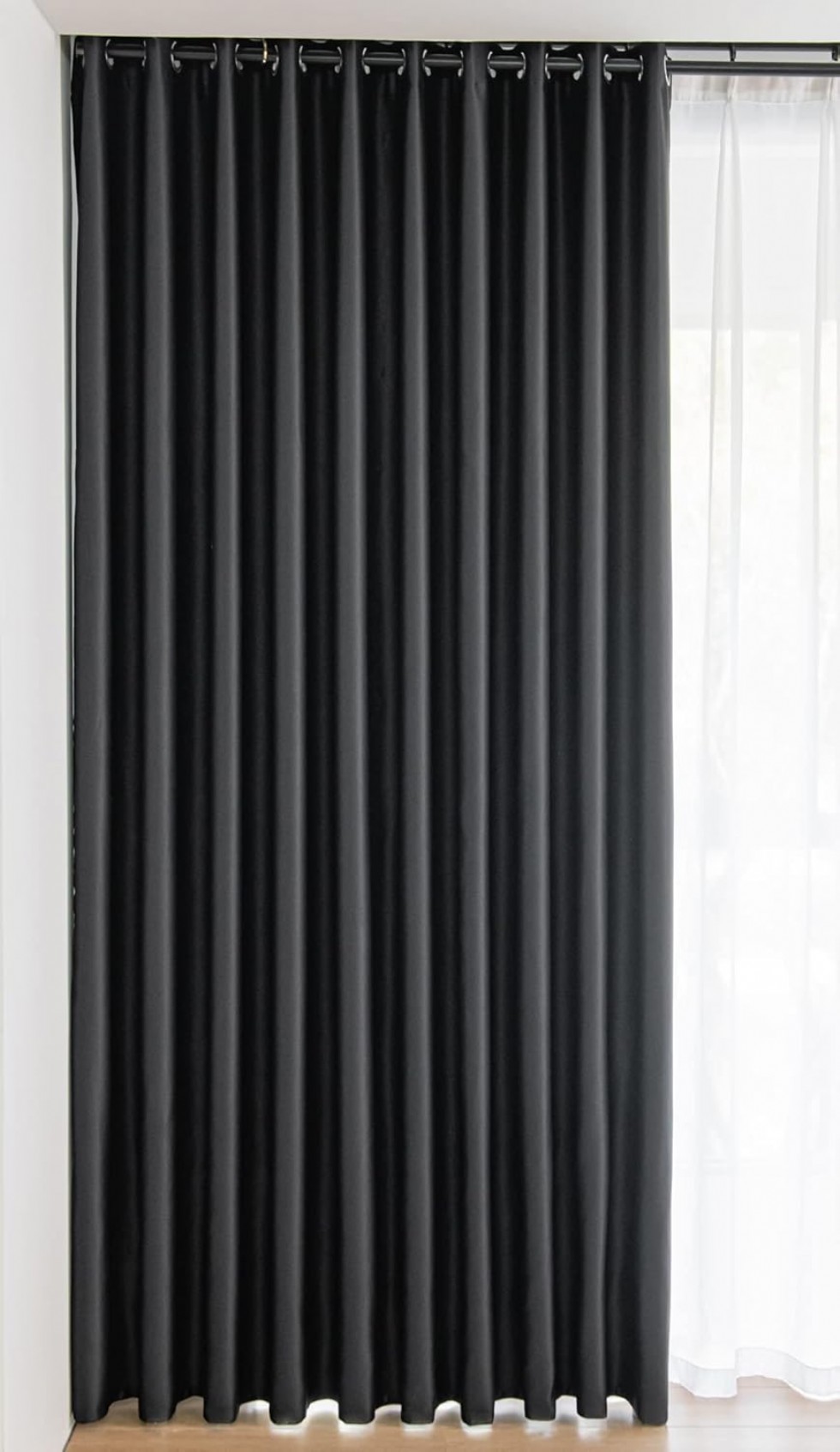 Kodu: 615 - Pencere Siyah Perde 213 Cm 2 Panel Grommet Karartma Perde Enerji Tasarruflu Gürültü Azaltıcı