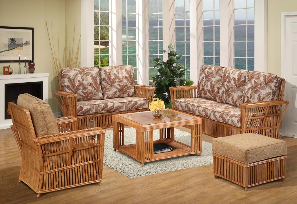 Rattan 5 Parça Oturma Odası Koltuk Takımı, Modern Ve Şık Mobilya