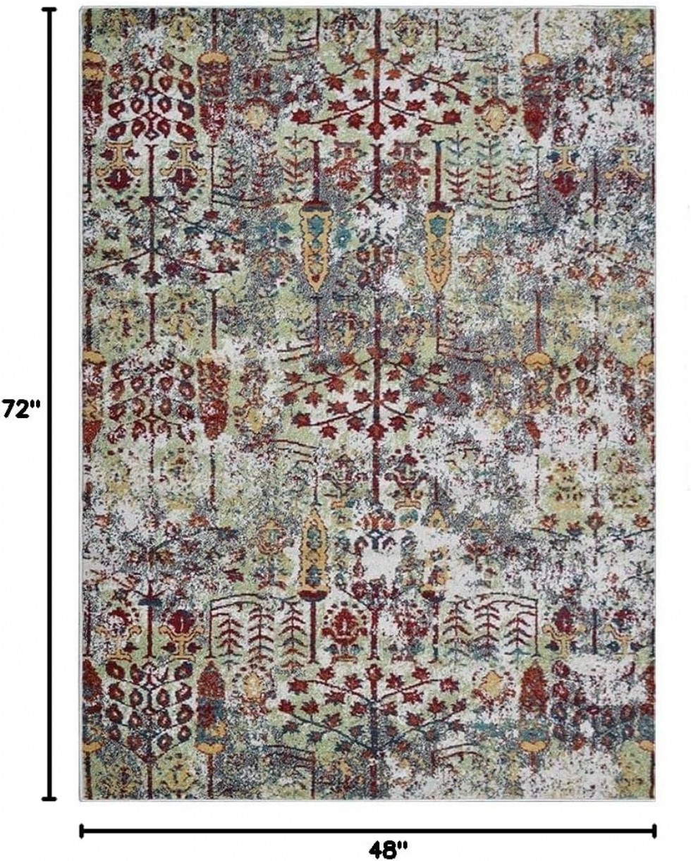 Kodu: 699 - Rugsotic 4'x6' Makine Dokuma Heatset Polipropilen Halı, Modern Çok Renkli Dikdörtgen