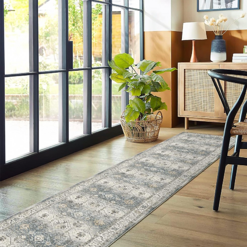 Kodu: 729 - Yıkanabilir 60x300 Cm Koridor Yolluğu - Kaymaz Mutfak Halısı (gri)