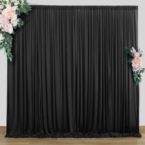 10x10 Ft Kırışıksız Siyah Fon Perdesi, Parti, Mezuniyet, Düğün İçin Fotoğraf Arka Planı