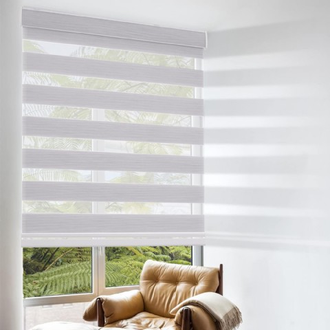 Kablolu Zebra Perde, Özel Ölçü, Çift Katmanlı, Işık Filtreli, Gri, 62x91 Cm