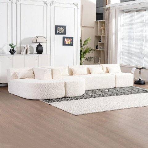 Modern 5 Kişilik Modüler Köşe Koltuk Takımı 2 Hareketli Şezlong 5 Yastıklı Köşe Oturma Odası