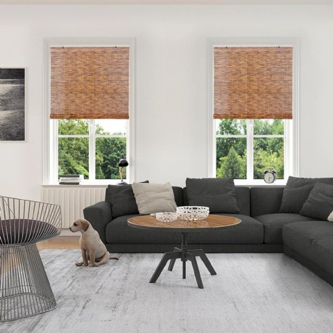 Özel Bambu Jaluzi, Kordonsuz Gölgelik, 18inç-72inç Genişlik, Balkon & Veranda Perdesi